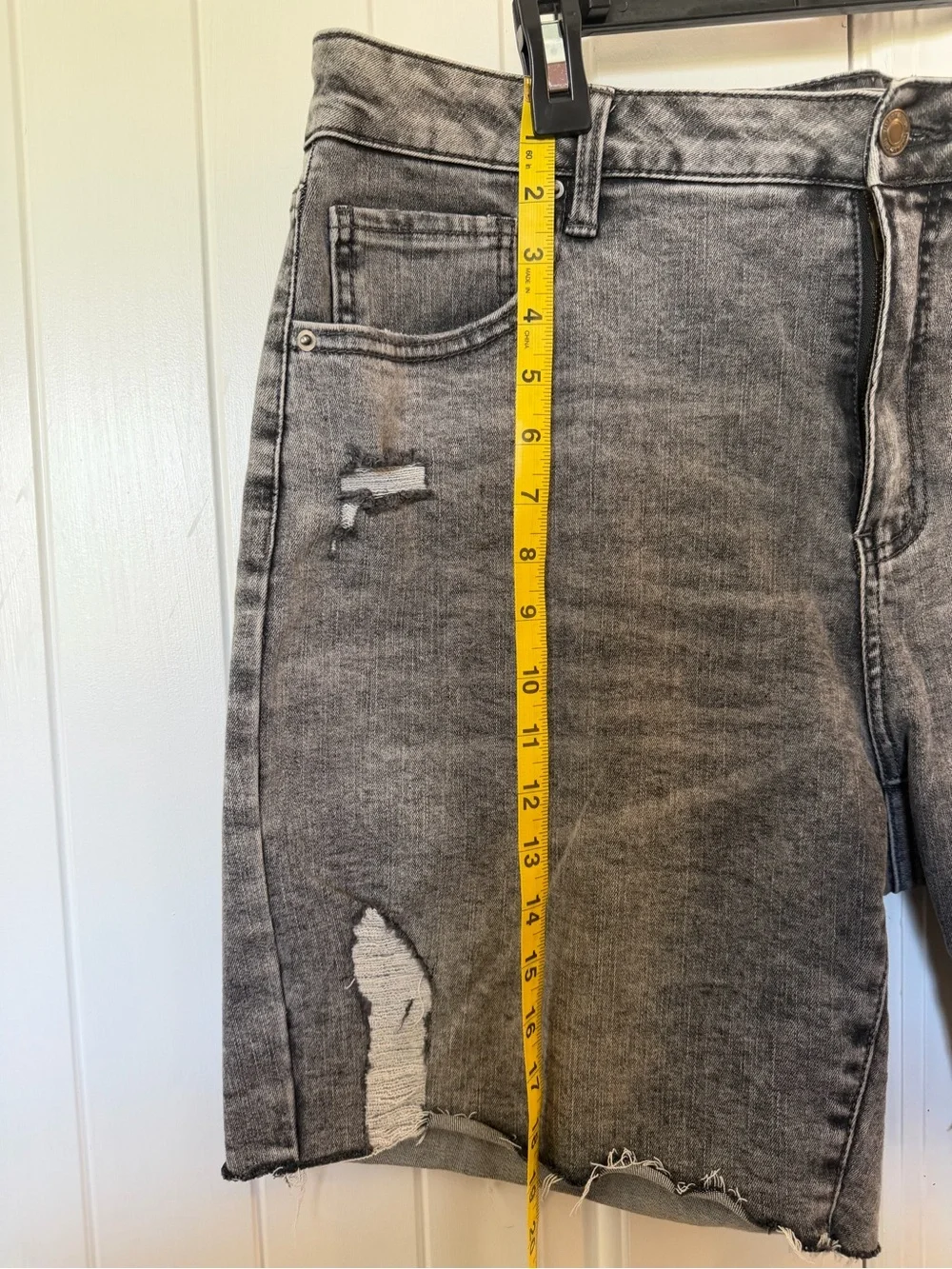 Time and Tru Distressed Black Washed Jean Shorts